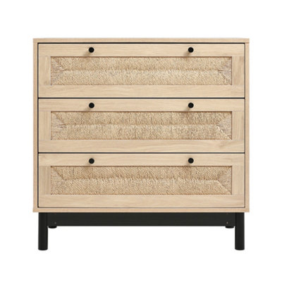 3 Drawer Chest of drawers Wood Storage Cabinets 76cm H x 77cm W x 39.5cm D