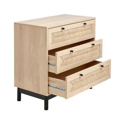 3 Drawer Chest of Drawers Wood Storage Cabinets 76cm H x 77cm W x 39.5cm D