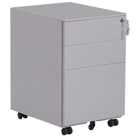 3 Drawer Metal Storage Cabinet Grey CAMI