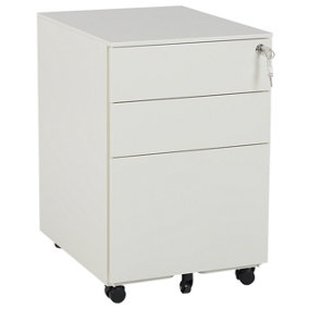 3 Drawer Metal Storage Cabinet Off-White CAMI