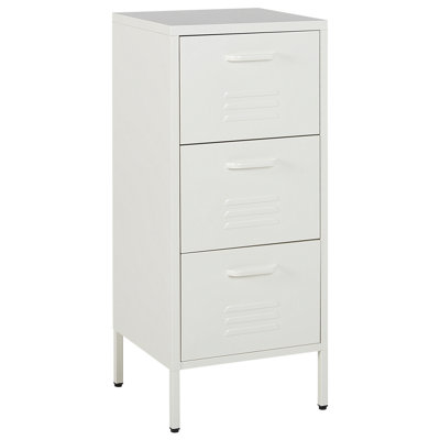 3 Drawer Metal Storage Cabinet White WOSTOK