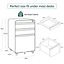 3-Drawer Mobile File Cabinet for A4 File Lockable Anti-tilt Rolling Design