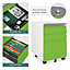 3-Drawer Mobile File Cabinet for A4 File Lockable with Hanging File Frame and Anti-tilt Rolling Design Green