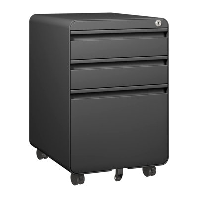 3Drawer Mobile File for A4 File, Lockable with Hanging File