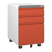 3-Drawer Mobile File Cabinet for A4 File Lockable   with Hanging File Frame and Anti-tilt Rolling Design