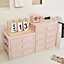 3 Drawer Pink Desktop Pull Out Cosmetic Storage Box Makeup Organizer