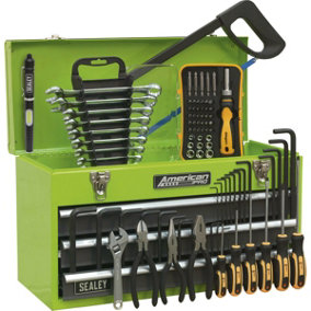 3 Drawer Portable Tool Chest with 93 Piece Tool Kit - BB Slides - Hi-Vis Green
