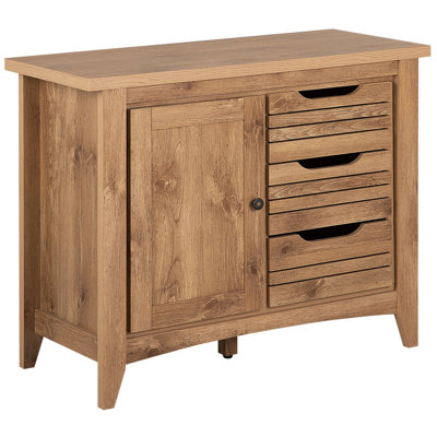 3 Drawer Sideboard Light Wood AGORA