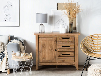 3 Drawer Sideboard Light Wood AGORA