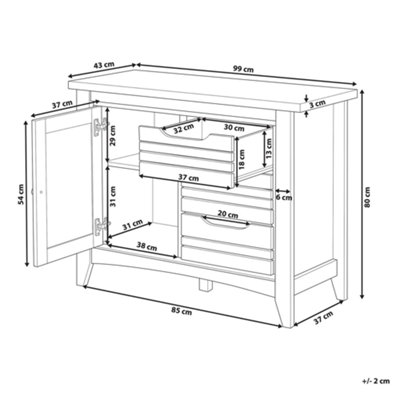 3 Drawer Sideboard Light Wood AGORA