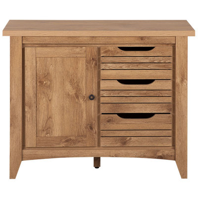 3 Drawer Sideboard Light Wood AGORA