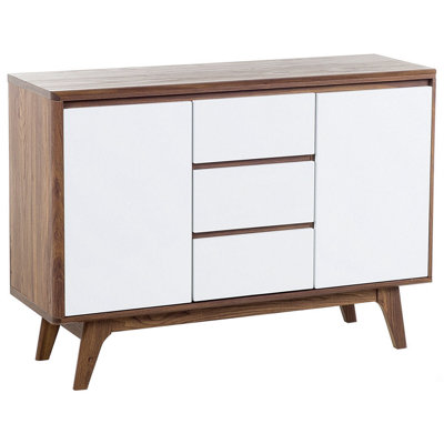 3 Drawer Sideboard White with Dark Wood PITTSBURGH