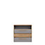 3 Drawer Sonoma Oak Matt Grey Chest Of Drawers With Open Storage Shelf