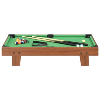 GAMES PLANET Mini Pool Billardtisch Micro inkl. Zubehör (2 Queues, Kugeln, Dreieck, Kreide, Bürste), 3 Dekore, Maße: 92 x 52 x 19 cm, schwarz