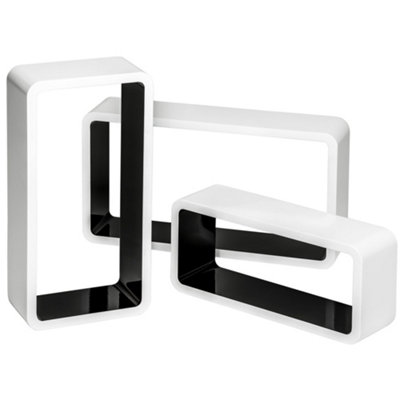 3 floating shelves Leonie - black/white