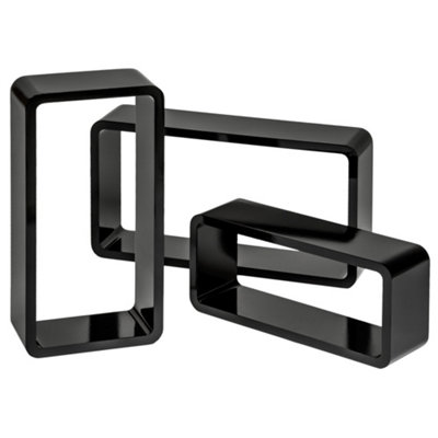 3 floating shelves Leonie - black