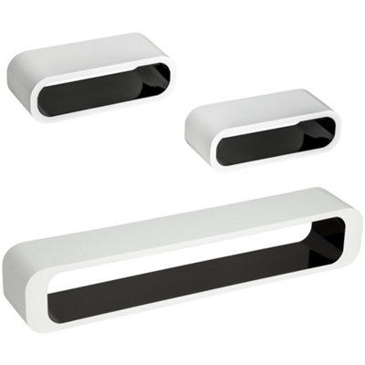 3 floating shelves Liv - black/white