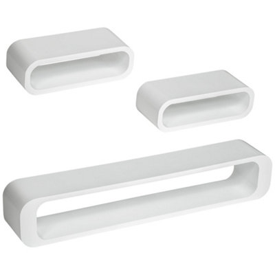 3 floating shelves Liv - white