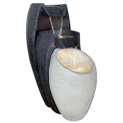3 Flowing Vases Contemporary Mains Plugin Powered Water Feature