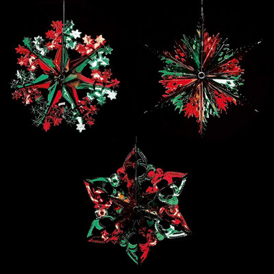 Buy 2X Large Multi Colour Christmas Foil Ceiling Garland Hanging Xmas