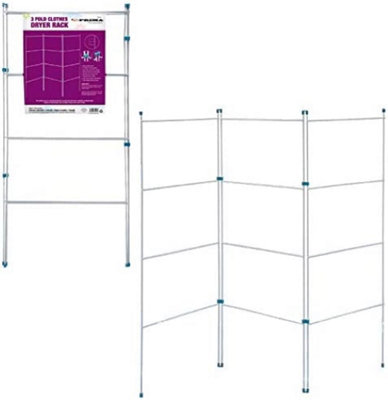 3 Fold Airer Clothes Gate Indoor & Outdoor Rack Laundry Rail Dryer ...