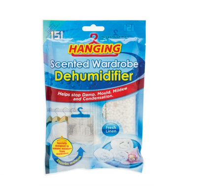 3 Hanging Wardrobe Dehumidifier Bags Scented Moisture Trap Crystals Damp  control