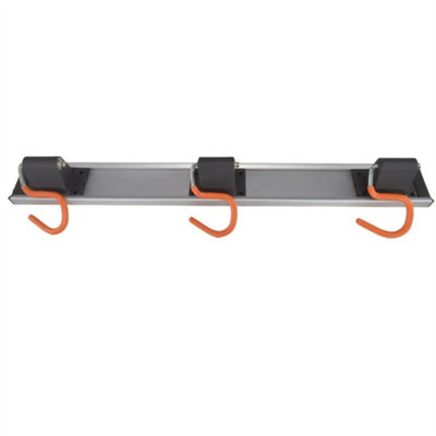 3 Hooks Rail Wall Mounted Tool Holder Rack Rail Storage Shed Garage ...
