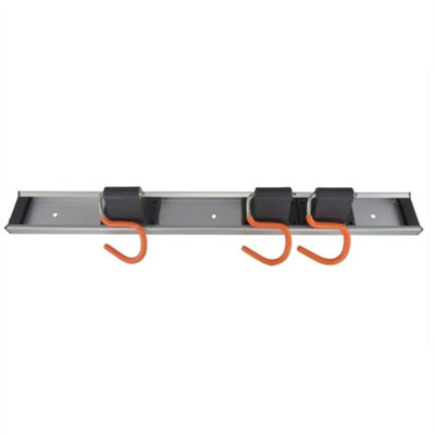 3 Hooks Rail Wall Mounted Tool Holder Rack Rail Storage Shed Garage ...