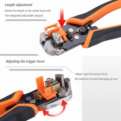 3 in 1 automatic wire stripper , cable cutter and crimper 10 24 AWG