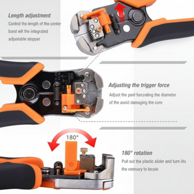 3 in 1 automatic wire stripper , cable cutter and crimper 10 24 AWG
