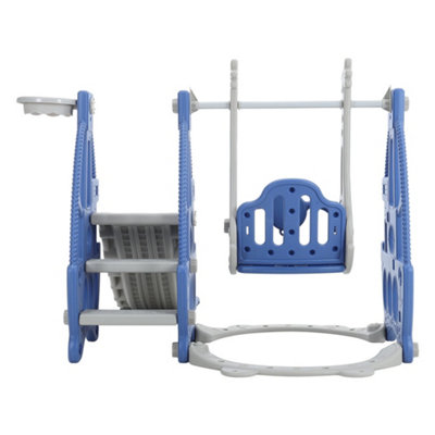 3 in 1 Blue and Grey Slide and Swing Set Play Set with Basketball Hoop W 1330 x D 1530 x H 1030 mm - 5