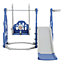 3 in 1 Blue and Grey Swing and Slide Set Play Set with Basketball Hoop 153 cm