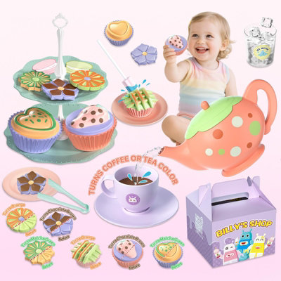 3 in 1 Color Changing Tea Party Set Pretend Play Cupcakes, Teapot and ...