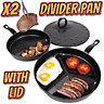 3 in 1 Divider Frying Pan Set with Lid