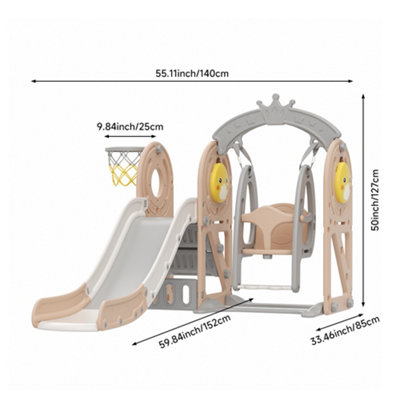 3 In 1 Duck Swing and Slide Set for Kids Toddler Swing - 9