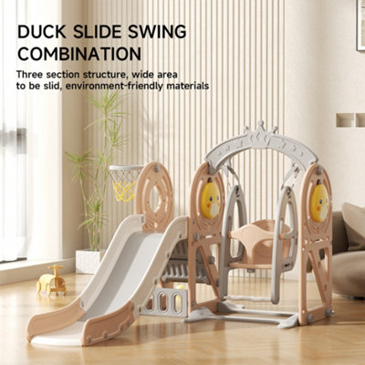 3 In 1 Duck Swing and Slide Set for Toddler Swing