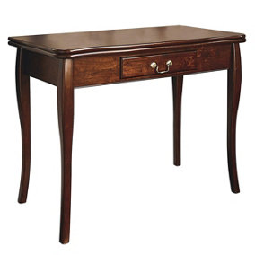 3 in 1 Expanding Table - Mahogany Veneer Hallway Console Table or Fold Out 4 or 8 Seater Dining Table with Faux Drawer