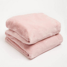 3 In 1 Fleece Cozy Blanket Sleeves Snuggle Rug Wrap Snug Memory Foam Slippers & Insole - Pink