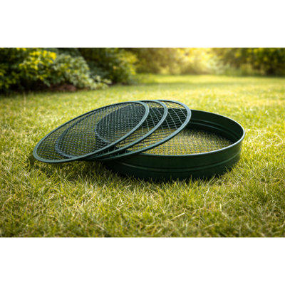 3-in-1 Garden Soil Sieve Riddle for DIY Heavy Duty Steel Compost and ...