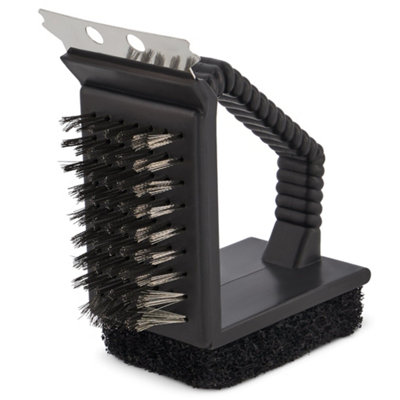 3-in-1 Grill Brush - Black - 13cm
