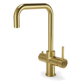 3-In-1 Hot Water Kitchen Tap With Tank & Filter, Brushed Brass - SIA HWT3BR