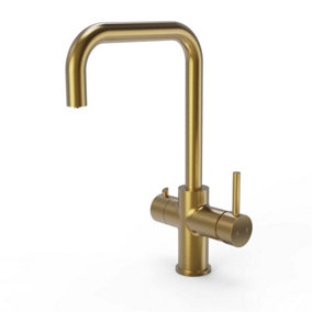 3-In-1 Hot Water Kitchen Tap With Tank & Filter, Brushed Gold - SIA HWT3GO