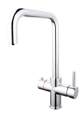 3 in 1 Instant Boiling Hot Water Kitchen Tap Only Angular Cool Touch + Fittings