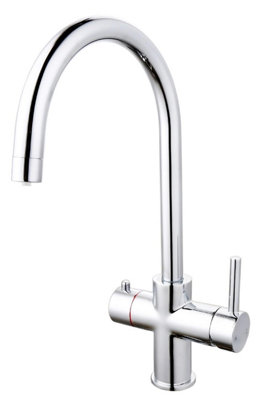 3 in 1 Instant Boiling Hot Water Kitchen Tap Only Curved Cool Touch + Fittings