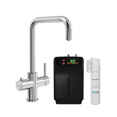 3 in 1 Instant Hot Water Kitchen Sink Tap, Tank and Filter - Chrome - Balterley