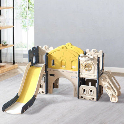3 in 1 Kids Children Toddler Slide Set Play Set with Storage Place&Basket Hoop W 1900 x D 1650 x H 1060 mm