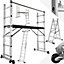3-in-1 Ladder, Scaffold & Platform - Aluminium - silver