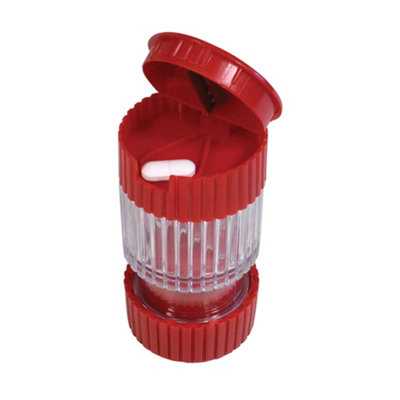 3 in 1 Pill Cutter and Crusher with Storage - Integrated Safety Blade - Plastic