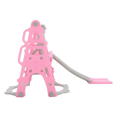 3 in 1 Pink Children Kids Toddler Slide and Swing Set Play Set with Basketball Hoop W 1350 x D 1850 x H 1050 mm - 4