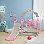 3 in 1 Pink Slide and Swing Set Play Set with Basketball Hoop W 1130 x D 1200 x H 1150 mm